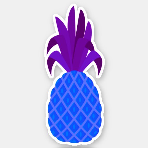 Blue Hue Tropical Pineapple      Sticker