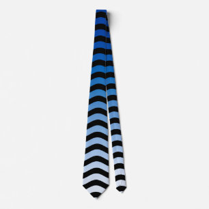Blue Hues Wavy Stripes Neck Tie