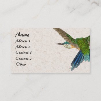 Blue Hummingbird Bird Animal Business Card by farmer77 at Zazzle