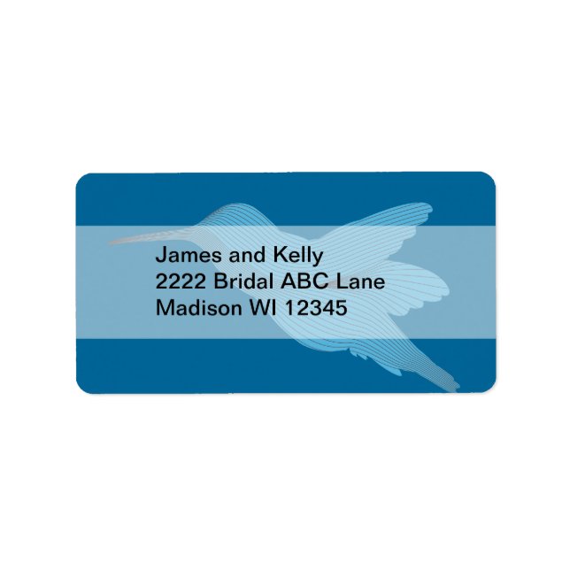 Blue Hummingbird Label (Front)