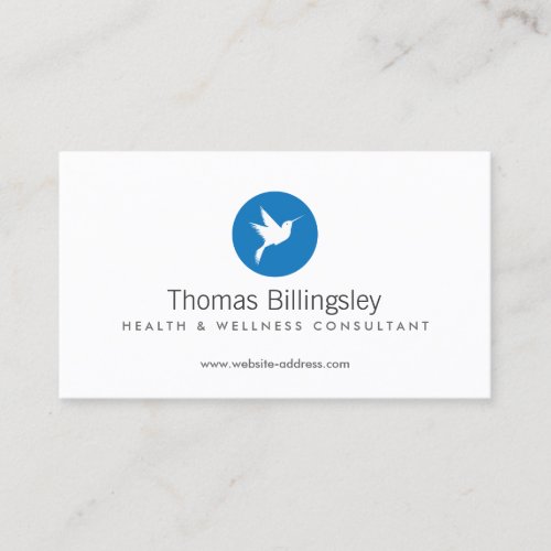Blue Hummingbird Logo Health Care Naturopath Business Card