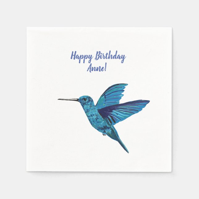 Blue Hummingbird Napkins (Front)