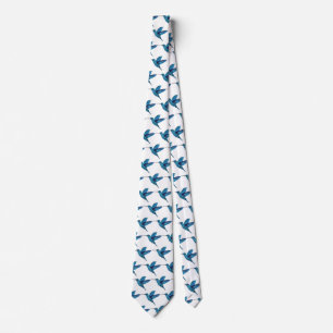 Blue Hummingbird Neck Tie