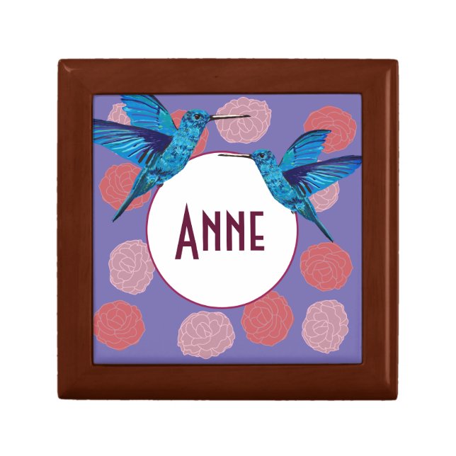 Blue Hummingbirds  Gift Box (Front)