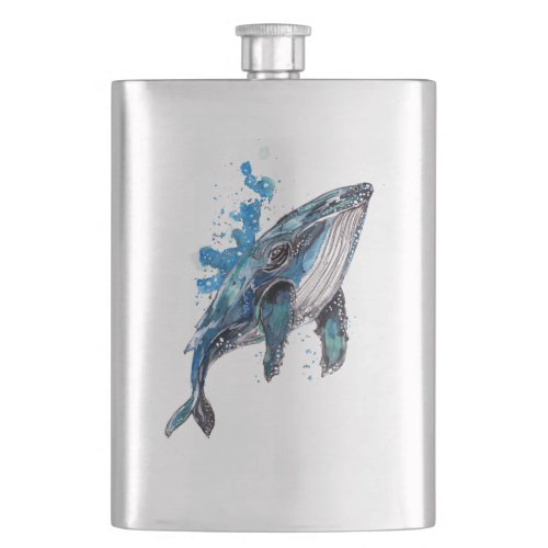 Blue Humpback Whale Flask