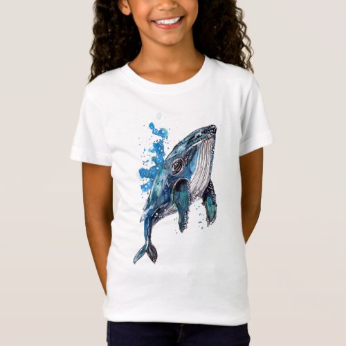 Blue Humpback Whale Kids T_Shirt