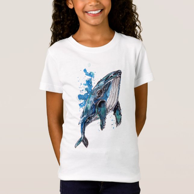 Blue Humpback Whale Kids T-Shirt (Front)