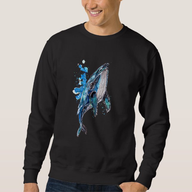 Blue Humpback Whale Sweatshirt (Front)