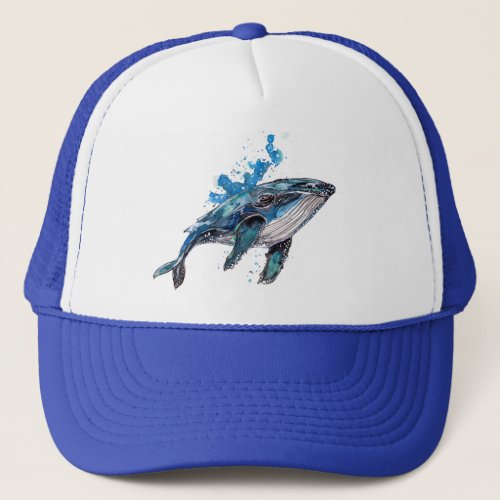 Blue Humpback Whale Trucker Hat