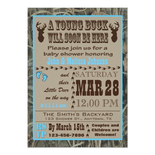 Blue Hunting Camo Baby Shower Invitations Zazzle