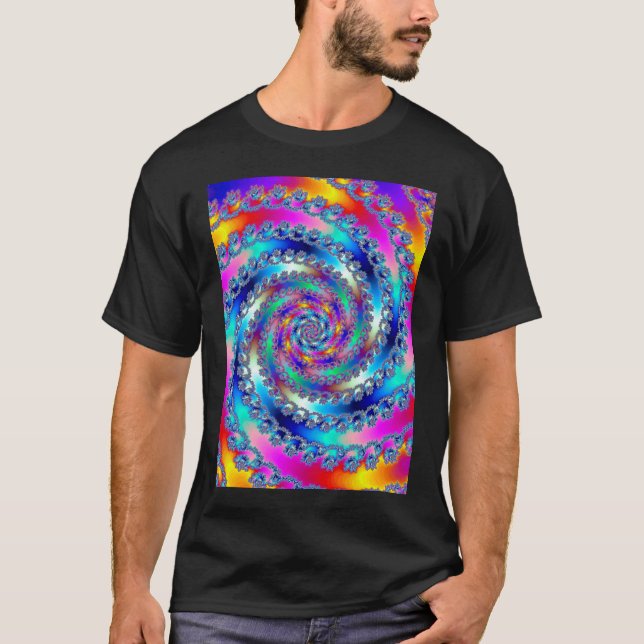 Blue Hurricane in Swirling Color T-Shirt (Front)
