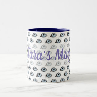 Blue Husky Eye Pattern Two-Tone Coffee Mug