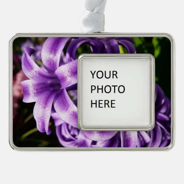 Blue Hyacinth I Spring Floral Christmas Ornament (Front)