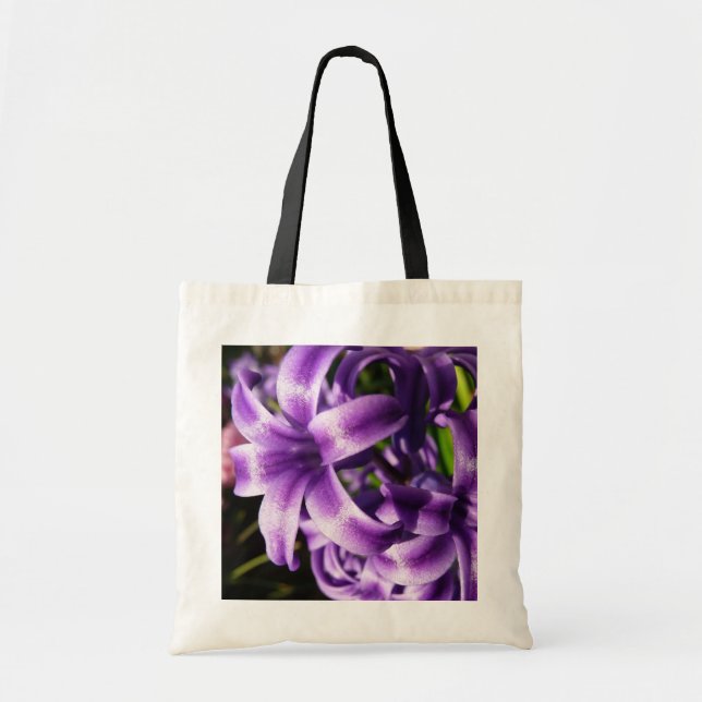 Blue Hyacinth I Spring Floral Tote Bag (Front)