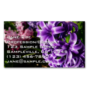 Blue Hyacinth II Spring Floral Business Card Magnet