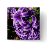 Blue Hyacinth II Spring Floral Button