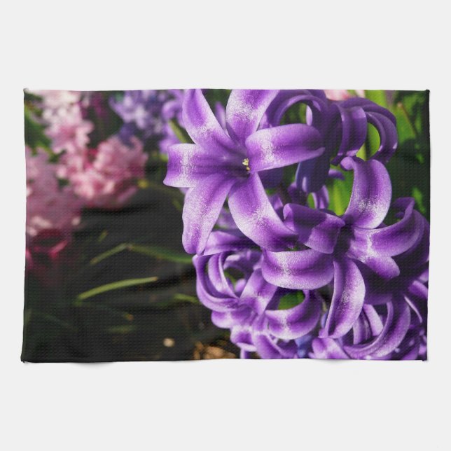 Blue Hyacinth II Spring Floral Towel (Horizontal)