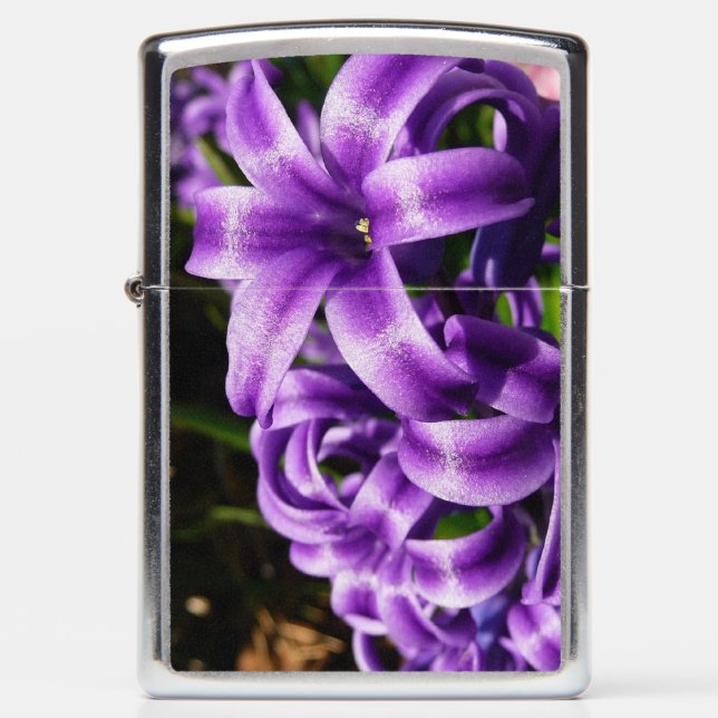 Blue Hyacinth II Spring Floral Zippo Lighter (Front)