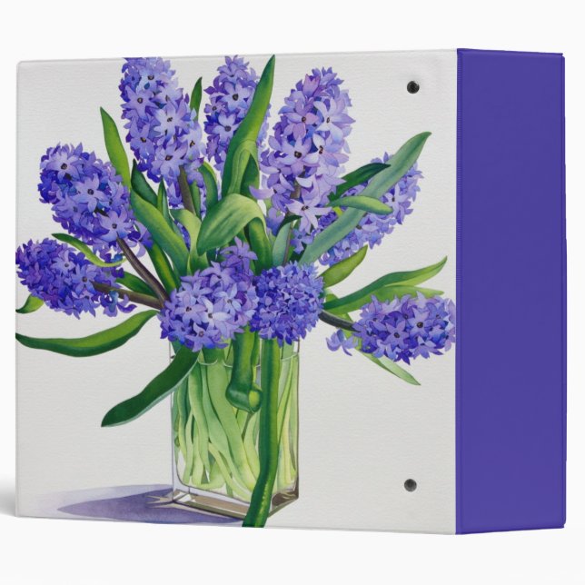 Blue Hyacinths 3 Ring Binder (Back/Spine)