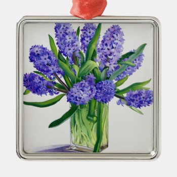 Blue Hyacinths Metal Ornament by BridgemanStudio at Zazzle