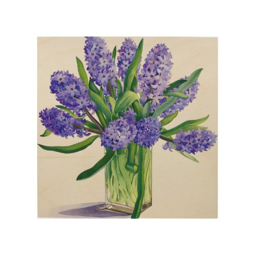 Blue Hyacinths Wood Wall Art