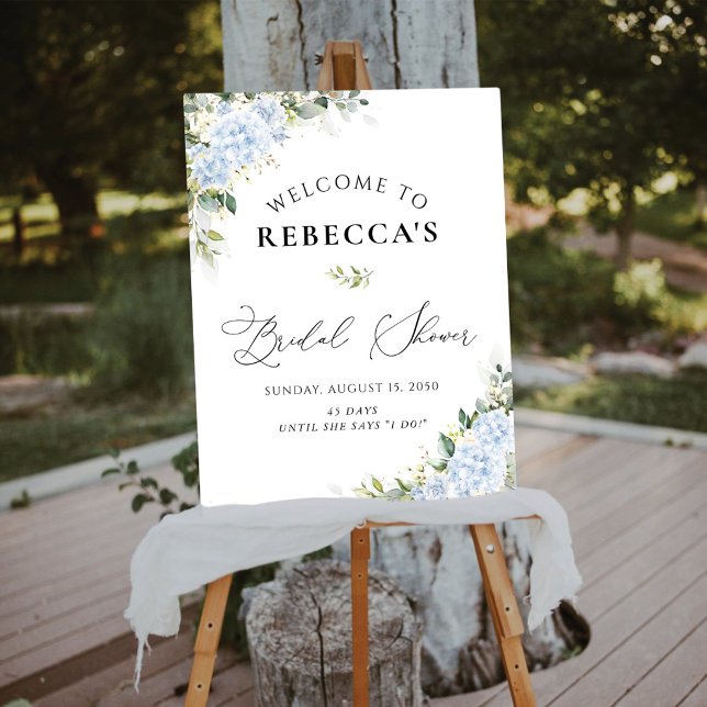 Blue Hydrange Floral Bridal Shower Foam Boards (Creator Uploaded)