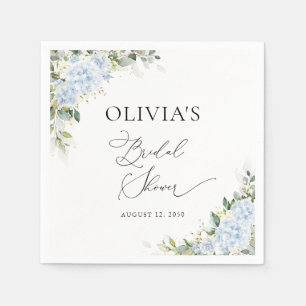 Blue Hydrange Floral Bridal Shower Napkin