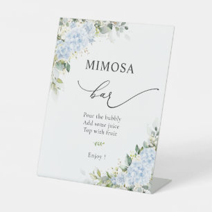 Blue Hydrange Floral Mimosa Bar Sign