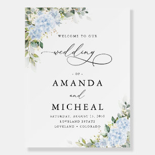 Blue Hydrange Floral Wedding Foam Boards