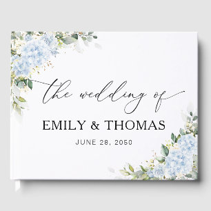 Blue Hydrange Floral Wedding Guest Book