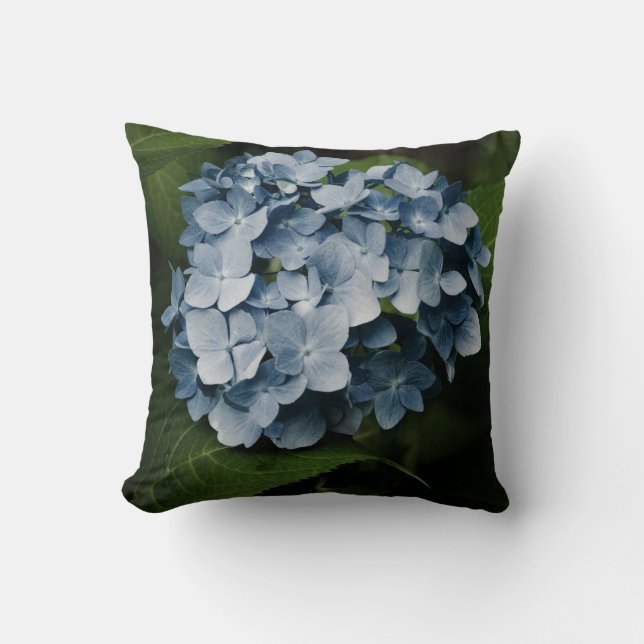Blue Hydrangea 8515 Throw Pillow (Front)