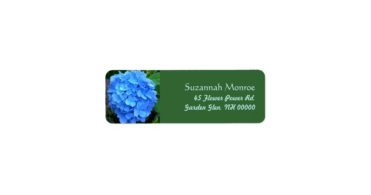 Hydrangea Label Blue Hydrangea Address Labels | Zazzle