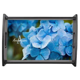 Blue Hydrangea After the Rain Serving Tray