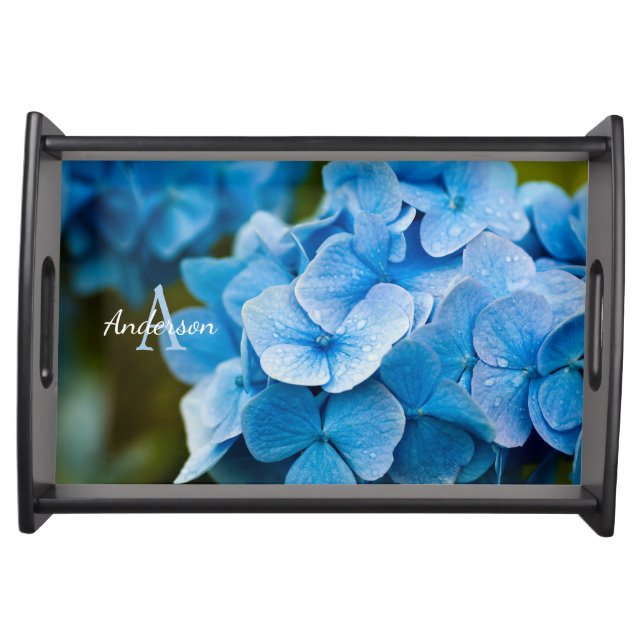 Blue Hydrangea After the Rain Serving Tray (Front)