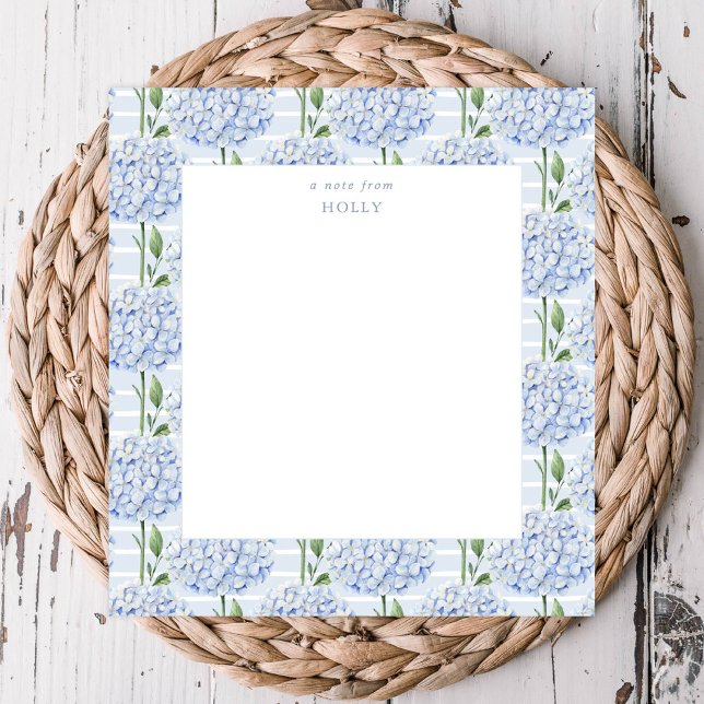 Blue Hydrangea All Over Bloom Personalized Notepad (Creator Uploaded)