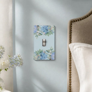 Blue Hydrangea and Floral Light Switch Cover