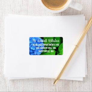 Blue Hydrangea and Leaves Return Address Labels