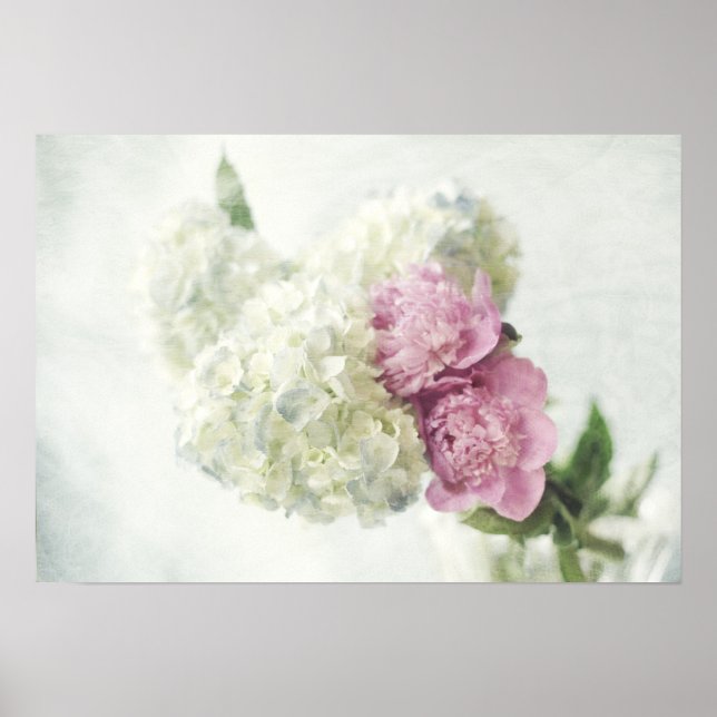 Blue Hydrangea and Pink Peony Print (Front)