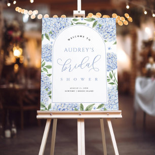 Blue Hydrangea Arch Border Bridal Shower Foam Board