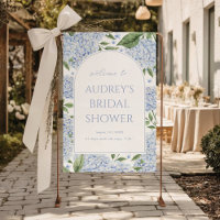 Blue Hydrangea Arched Extra Large Welcome