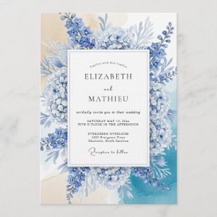 Blue Hydrangea Artistic Romance Wedding Invitation