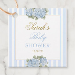 Blue Hydrangea Baby Shower Favor Tags