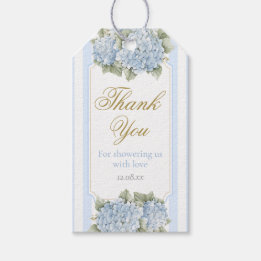 Blue Hydrangea Baby Shower Gift Tags