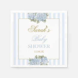 Blue Hydrangea Baby Shower Napkins