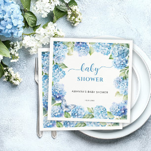 Blue Hydrangea Baby Shower Napkins