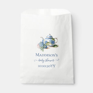 Blue Hydrangea Baby Shower Tea Party Favor Bag
