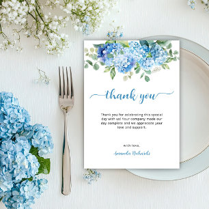 Blue Hydrangea Baby Shower Thank You Card