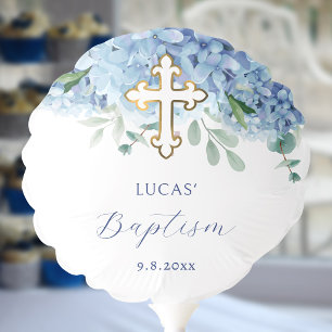 Blue Hydrangea Baptism Balloon