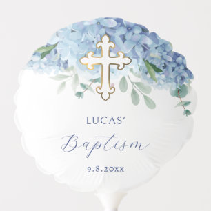 Blue Hydrangea Baptism Balloon