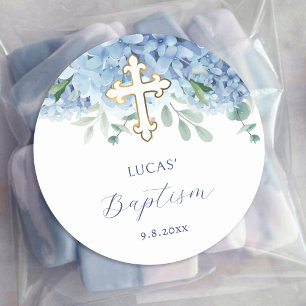Blue Hydrangea Baptism Sticker